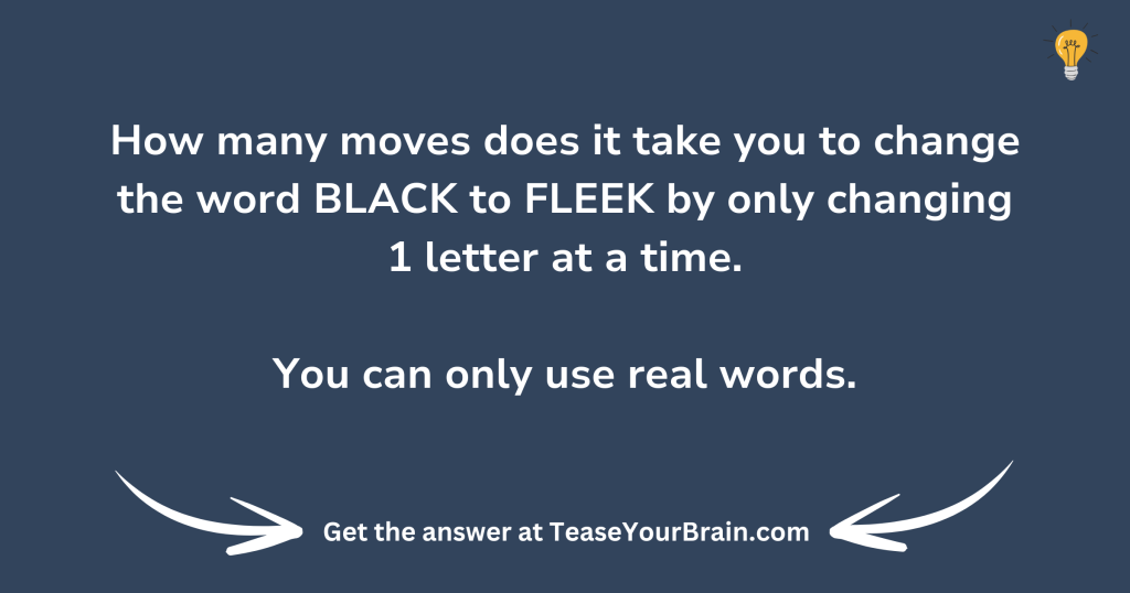 Black to Fleek Word Ladder