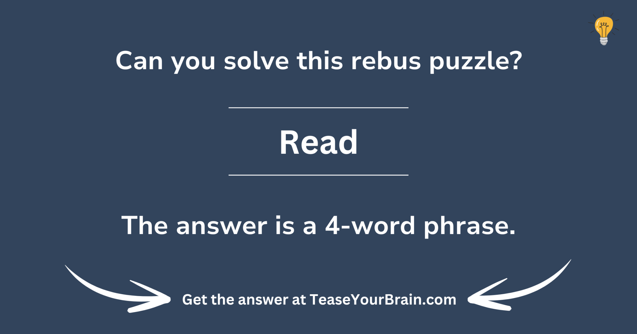 Read Rebus Puzzle - Tease Your Brain