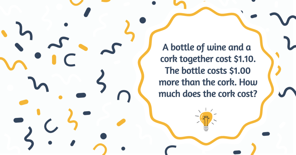 Bottle of Wine and Cork Riddle