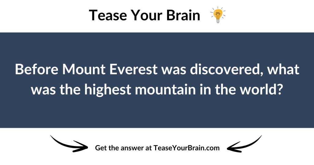 Mount Everest Riddle