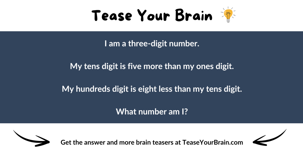 The Three Digit Number Math Puzzle