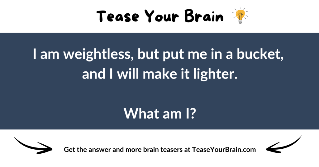 Weightless in a Bucket Riddle