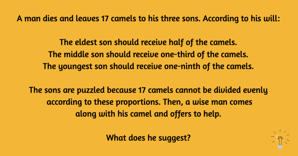 A Man Leaves Camels to His Sons Logic Puzzle