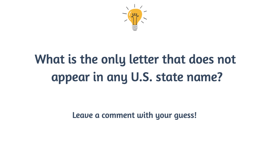 Only Letter Not in a State Name