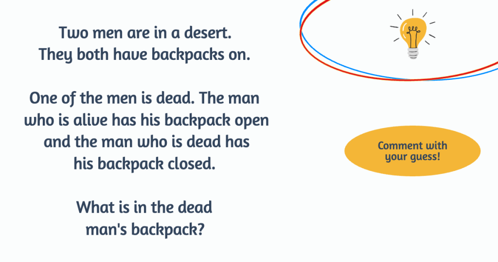 Two Men with Backpacks Logic Puzzle