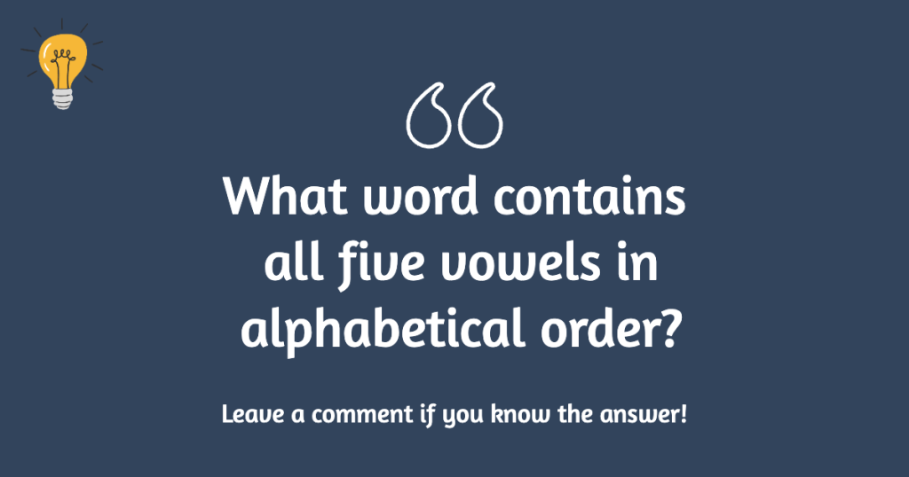 Word With All Vowels in Alphabetical Order