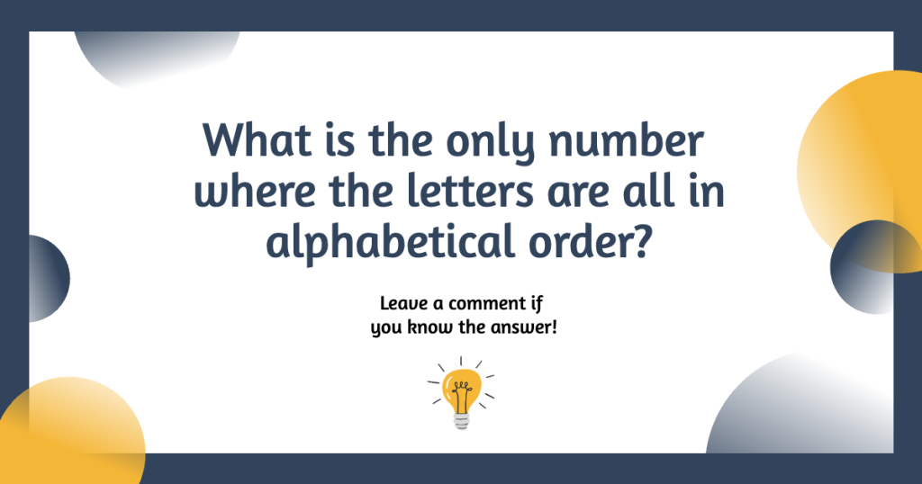 Only Number with Letters in Alphabetical Order