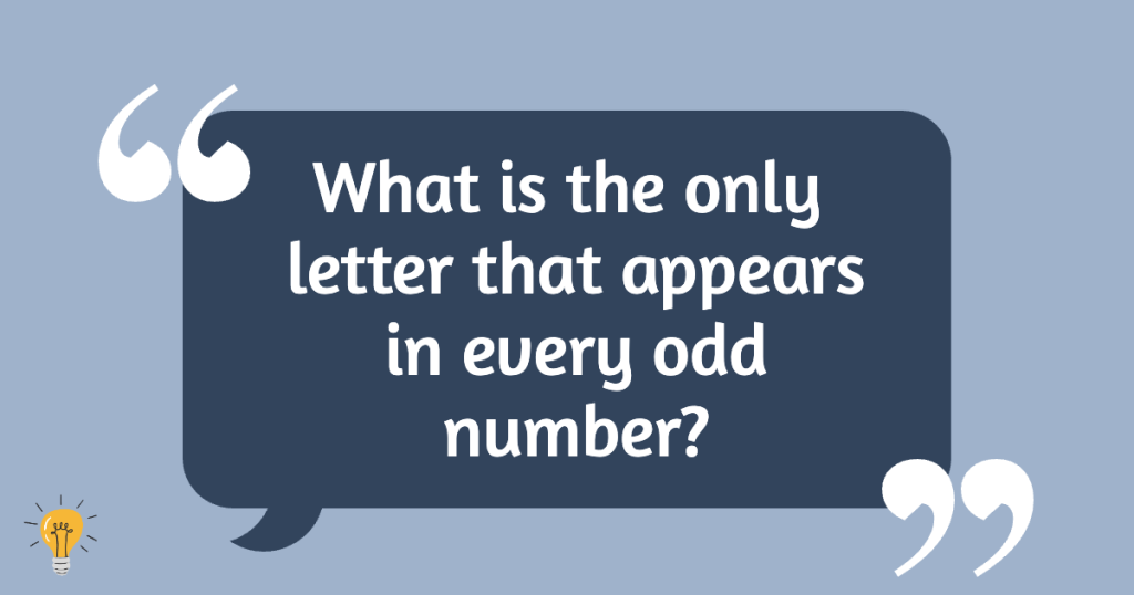 What Letter Appears in Every Odd Number